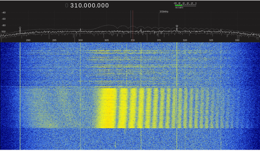 285-45 MHz MHz spectrum emitted from EL50448